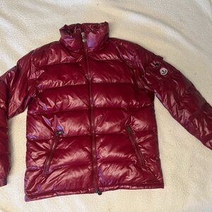 Authentic Moncler Maya Burgandy Puffer Jacket Size 5
